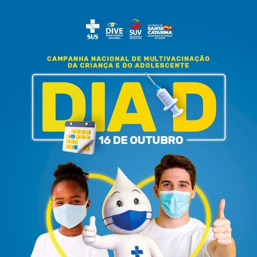 Sábado é o dia 'D' da Campanha de Multivacinação