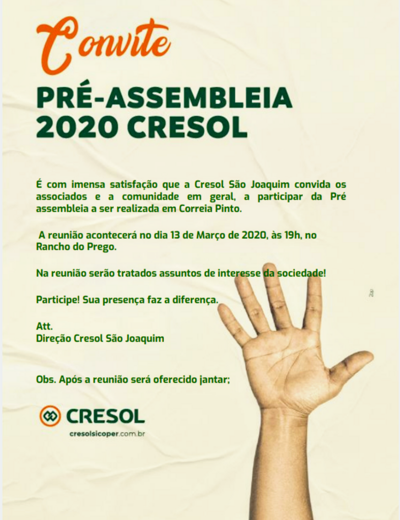 Pré Assembleia Cresol 2020