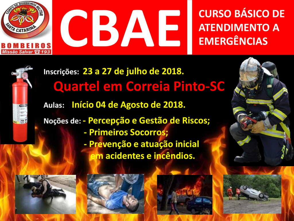 Inscrições abertas para Curso Básico de Atendimento a Emergências