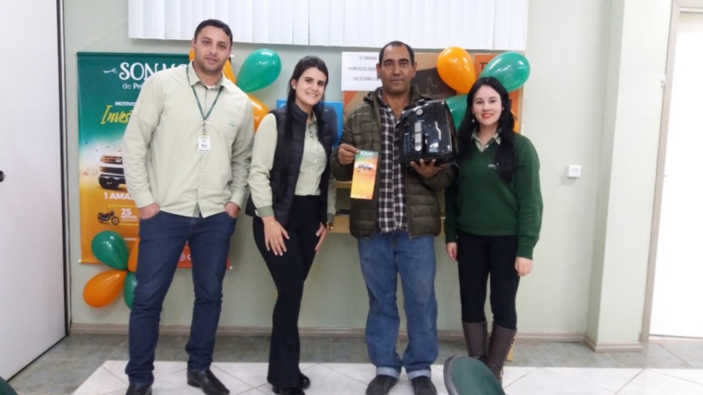 1º ganhador da Campanha Sonhos de Prêmios Cresol