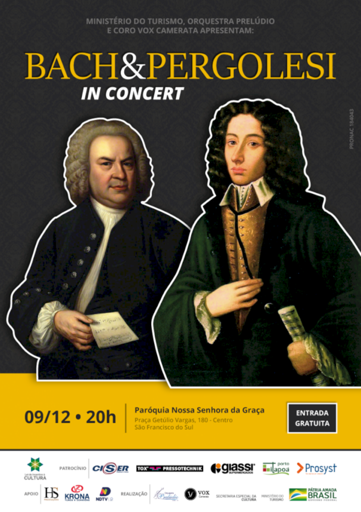 Igreja Matriz de São Francisco do Sul terá transmissão ao vivo de Bach & Pergolesi in concert hoje às 20h