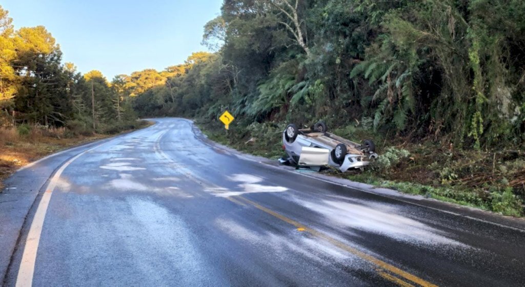 Gelo na pista pode ter causado acidente na SC-110, em São Joaquim