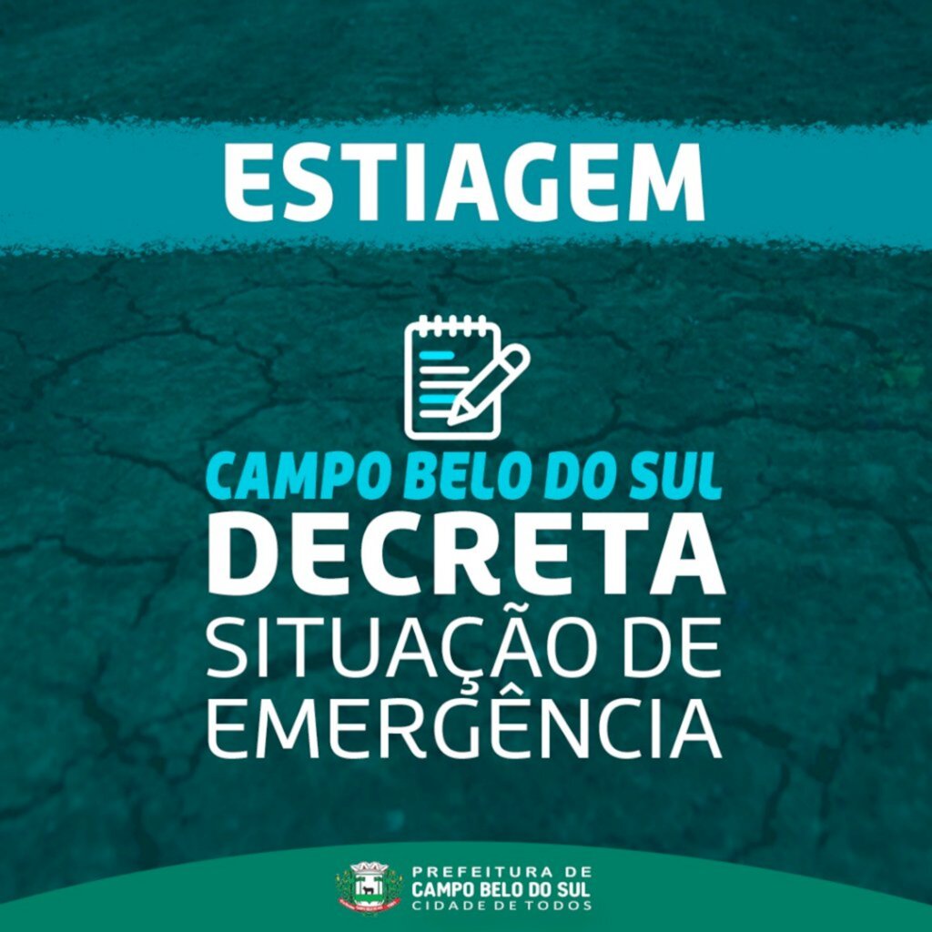 Prefeitura decreta situação de emergência em virtude da estiagem