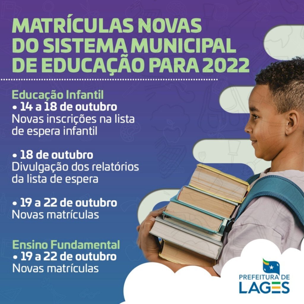 Matrículas novas para escolas municipais de Lages começam nos próximos dias