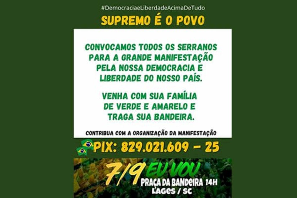 Manifestação do dia 7 de setembro ganha as ruas em Lages