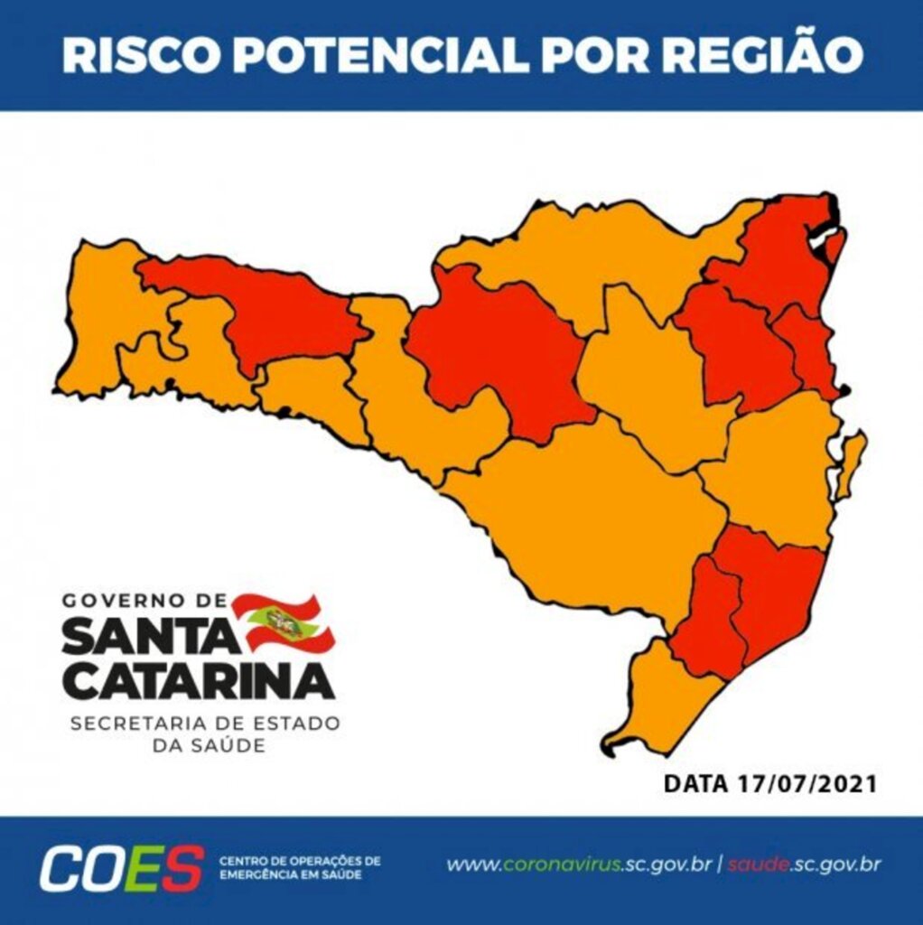 Matriz de risco aponta nove regiões em estado grave e sete em gravíssimo