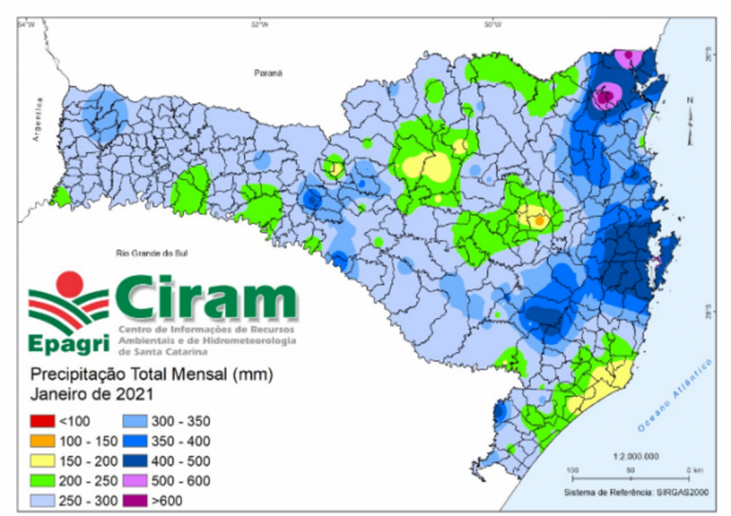 Municípios de Santa Catarina registram recorde de volume de chuva em janeiro