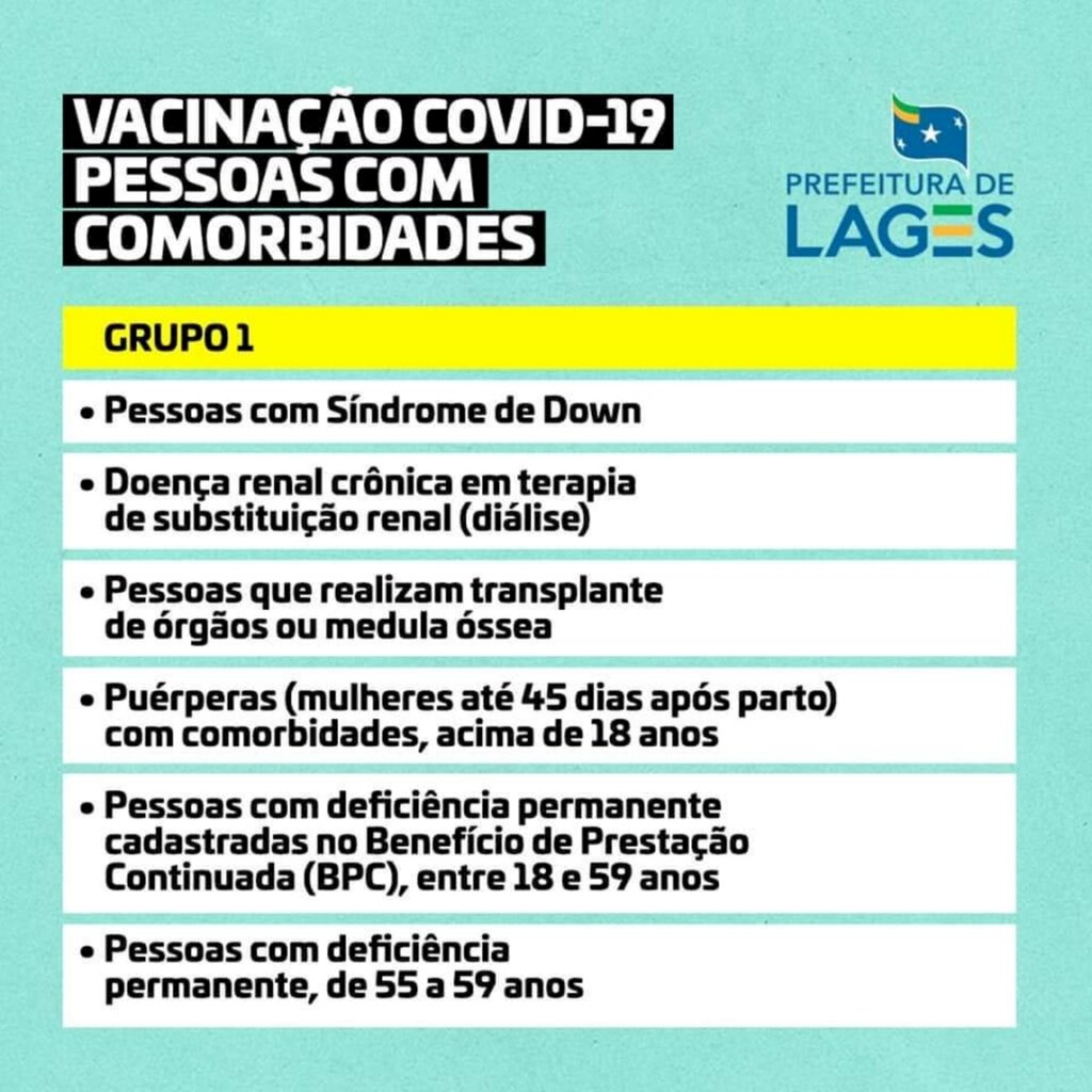 Vacinação para pessoas com comorbidades é ampliada