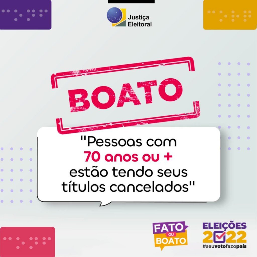 É FAKE que título de eleitor de maiores de 70 anos está sendo cancelado