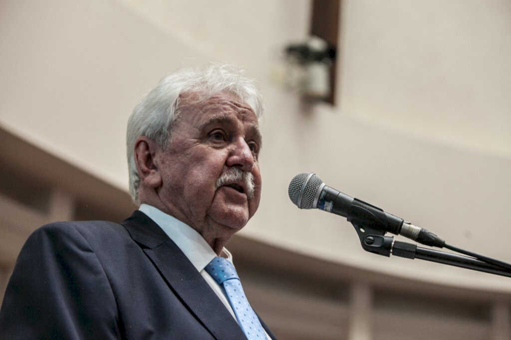 Jeferson Baldo/Agência AL - Deputado Moacir Sopelsa (MDB), durante o discurso de posse