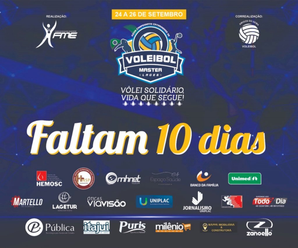 Master de vôlei começa em 10 dias, em Lages