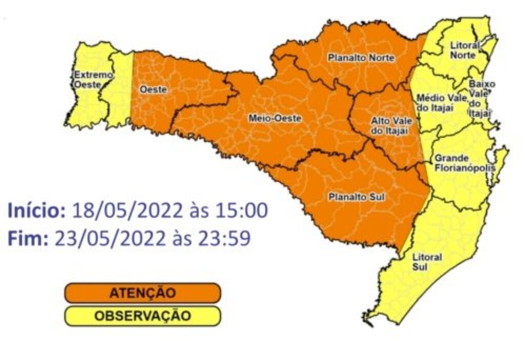 Previsão de frio intenso durante a semana em SC