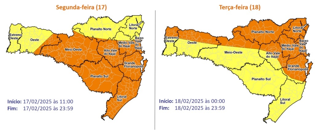 Quase todo o Estado em alerta laranja para condição severa do tempo