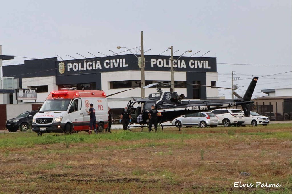 Laguna: homem sofre infarto e é transferido de helicóptero para hospital em Tubarão