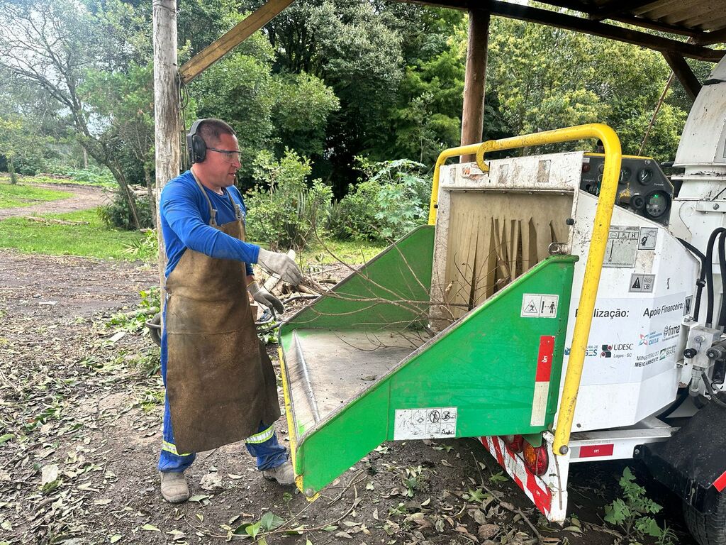 Imagem Artigo Geral Secretaria de Serviços Públicos e Meio Ambiente reutiliza galhos podados para compostagem e embelezamento da cidade