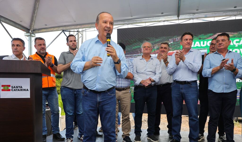 Governador Jorginho Mello inaugura Ponte do Portal entre Jaraguá do Sul e Guaramirim