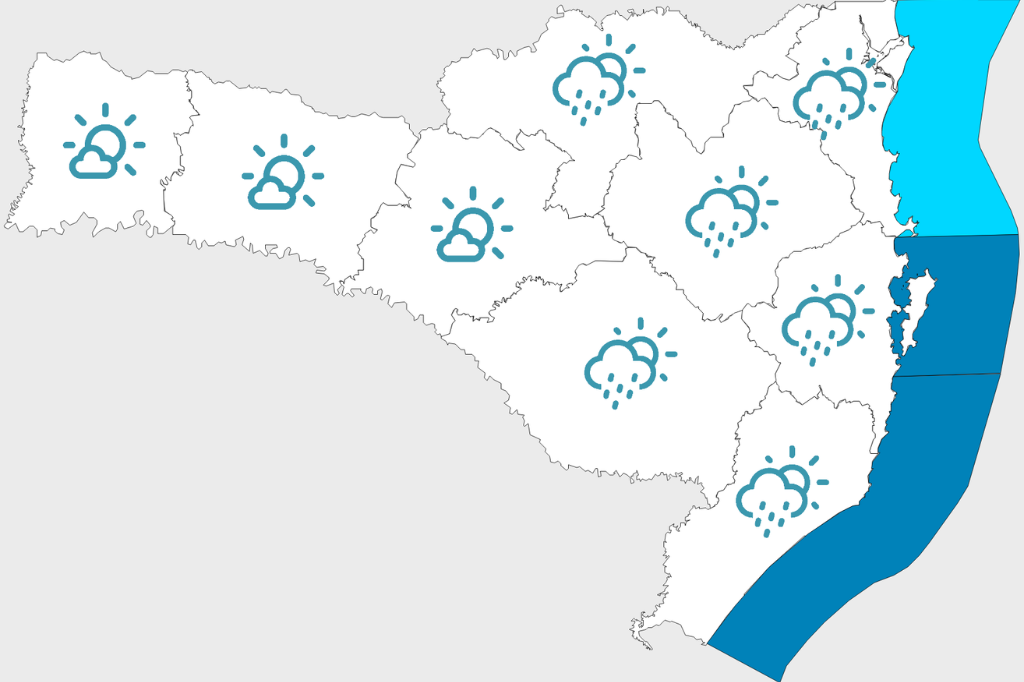 Instabilidade no Litoral Sul: chuva e mar agitado nos próximos dias