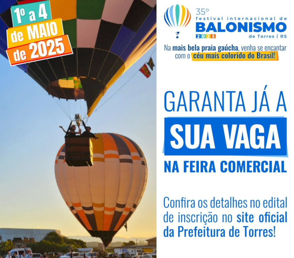 VAGAS PARA A FEIRA COMERCIAL DO 35º FESTIVAL INTERNACIONAL DE BALONISMO