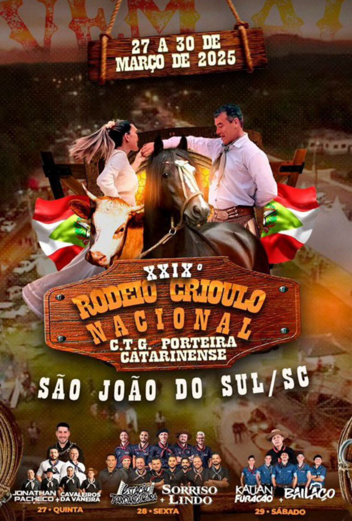 TRADICIONAL RODEIO CRIOULO NACIONAL DO C.T.G PORTEIRA CATARINENSE ACONTECE NESTE FINAL DE SEMANA EM SÃO JOÃO DO SUL