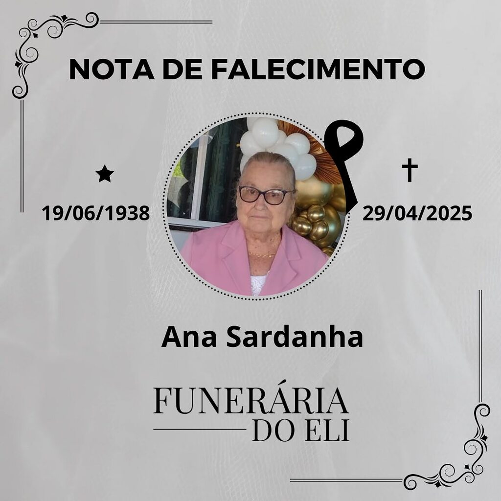 Nota de Falecimento: Ana Sardanha, aos 86 anos