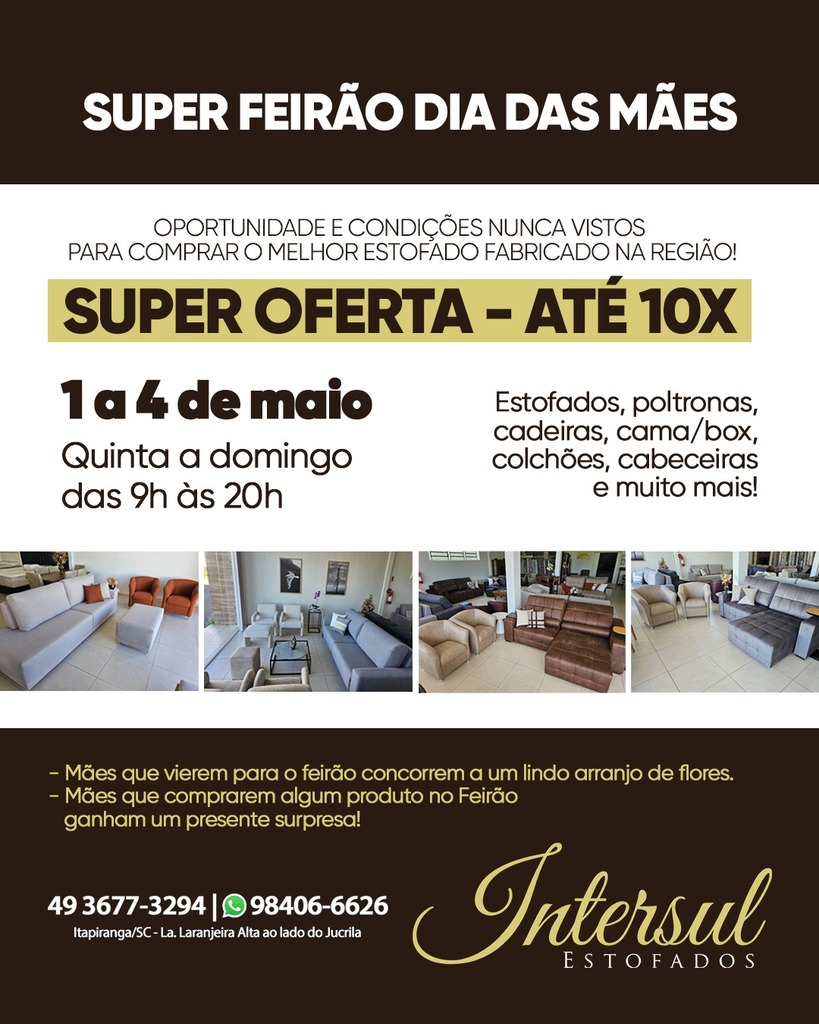 Conforto e carinho em destaque no Dia das Mães: Intersul realiza feirão especial em Itapiranga