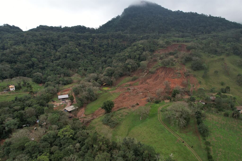 Agudo foi a 6ª cidade com mais propriedades atingidas por deslizamentos de terra na enchente de 2024