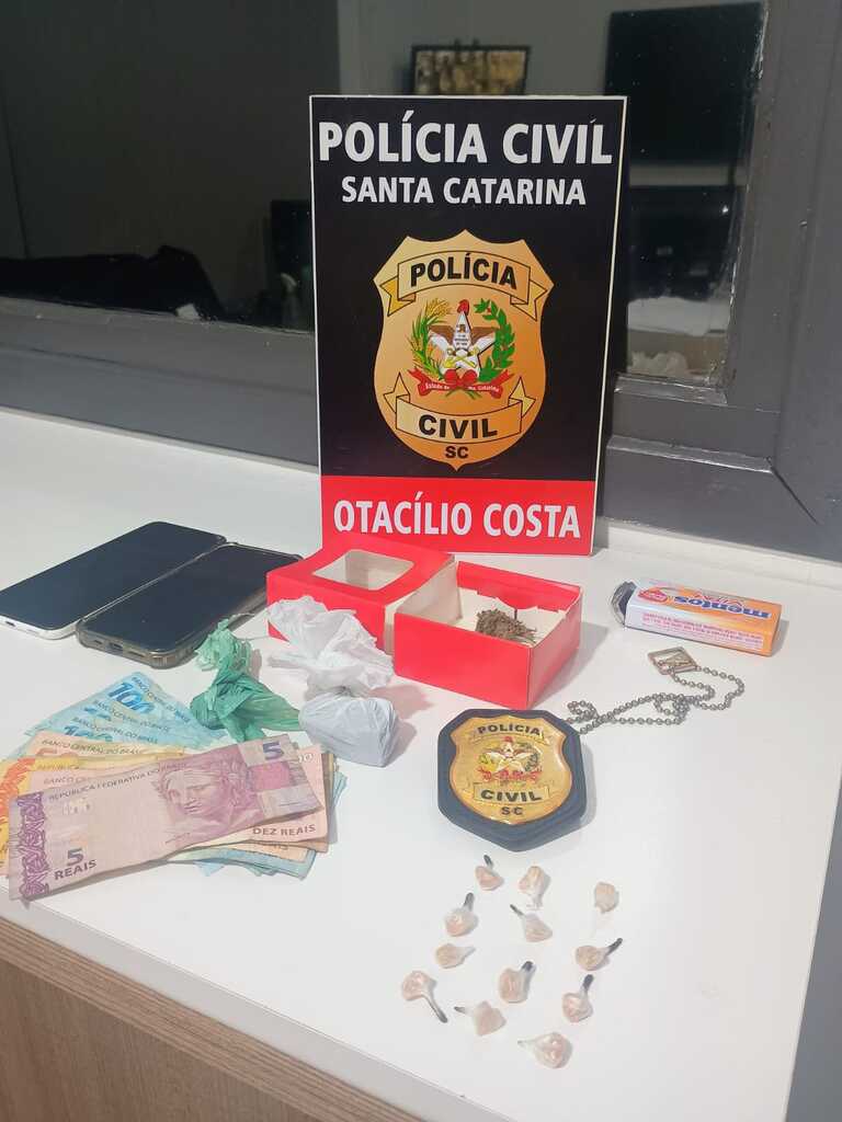 Polícia Civil apreende drogas e prende dois suspeitos por tráfico em Otacílio Costa