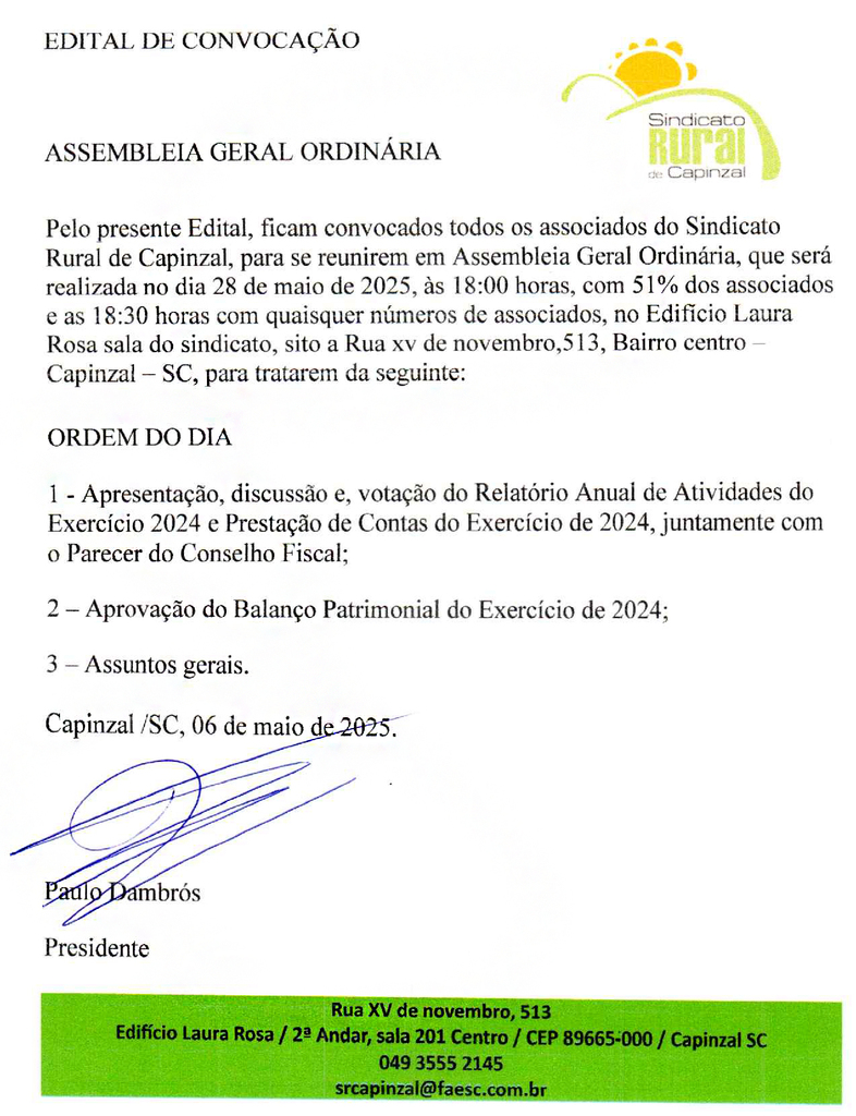 Edital de Convocação
