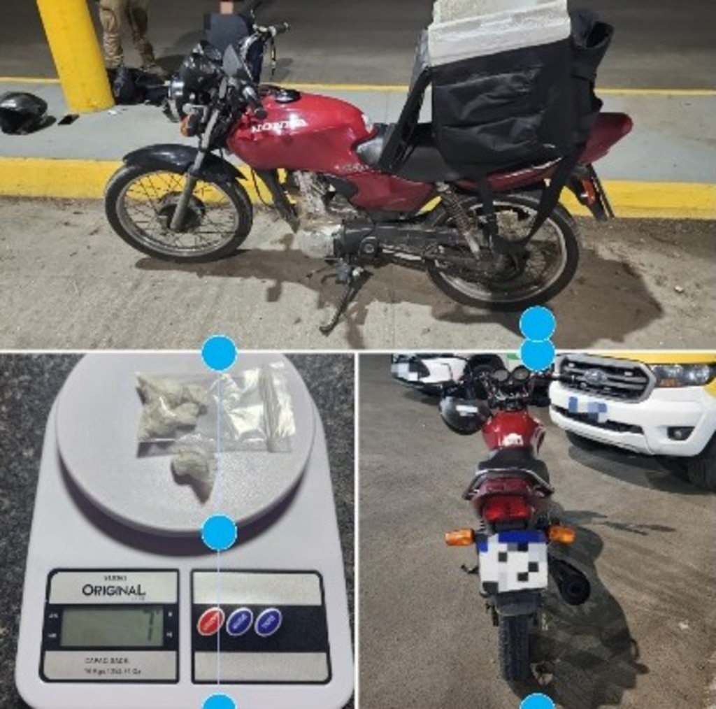 Todo errado: motoqueiro é pego pela PMRv em Palmeira, sem habilitação, suspeita de embriaguez e usava bolsa família pra comprar drogas