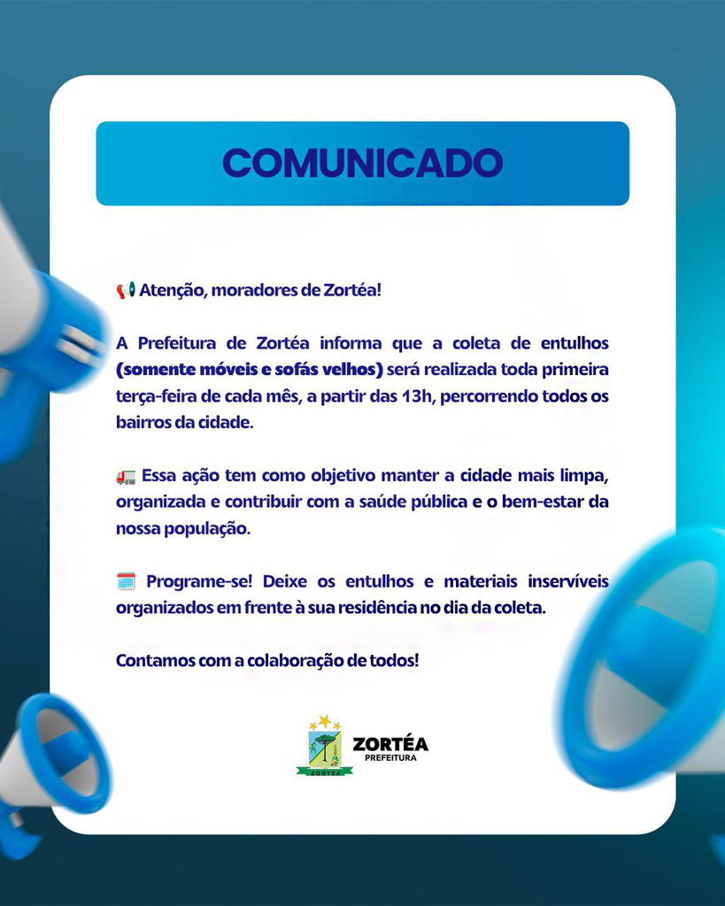 Comunicado da Prefeitura de Zortéa