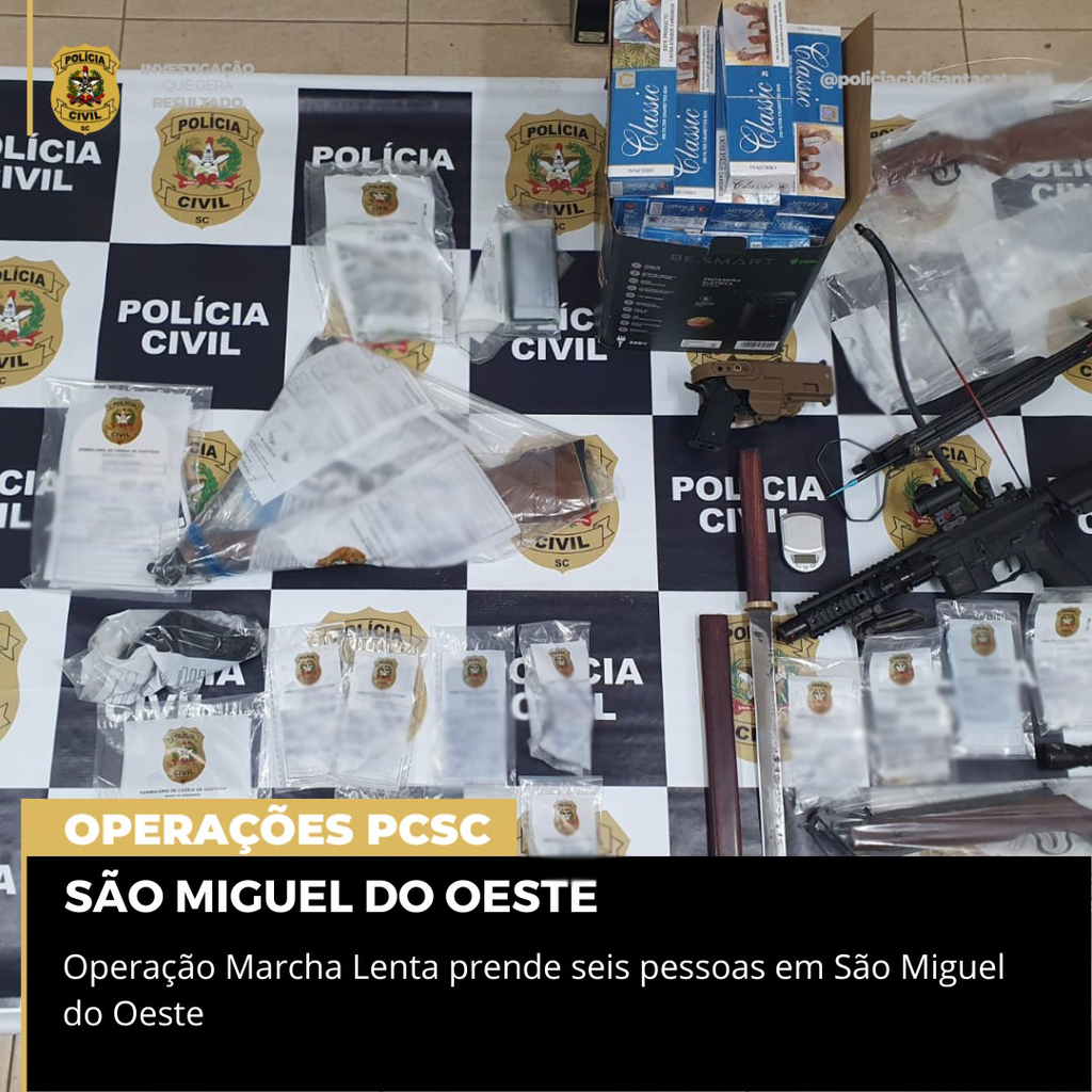 Operação Marcha Lenta prende seis pessoas em São Miguel do Oeste