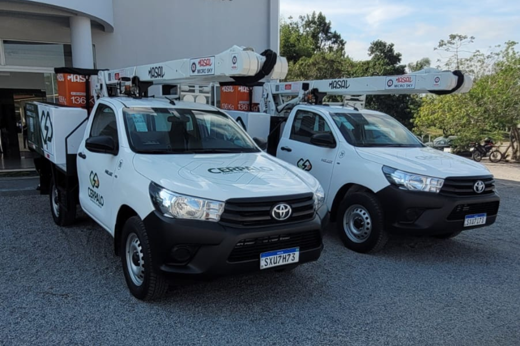 Novas caminhonetes Hilux integram a renovação da frota da Cerpalo