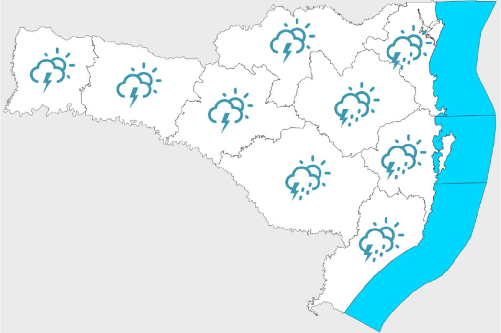 Frente fria traz risco de temporais e queda nas temperaturas no Litoral Sul de SC