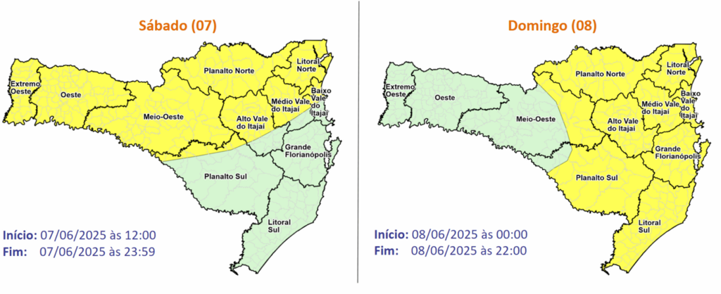 Defesa Civil alerta para a possibilidade de temporais isolados com chuva pontualmente intensa