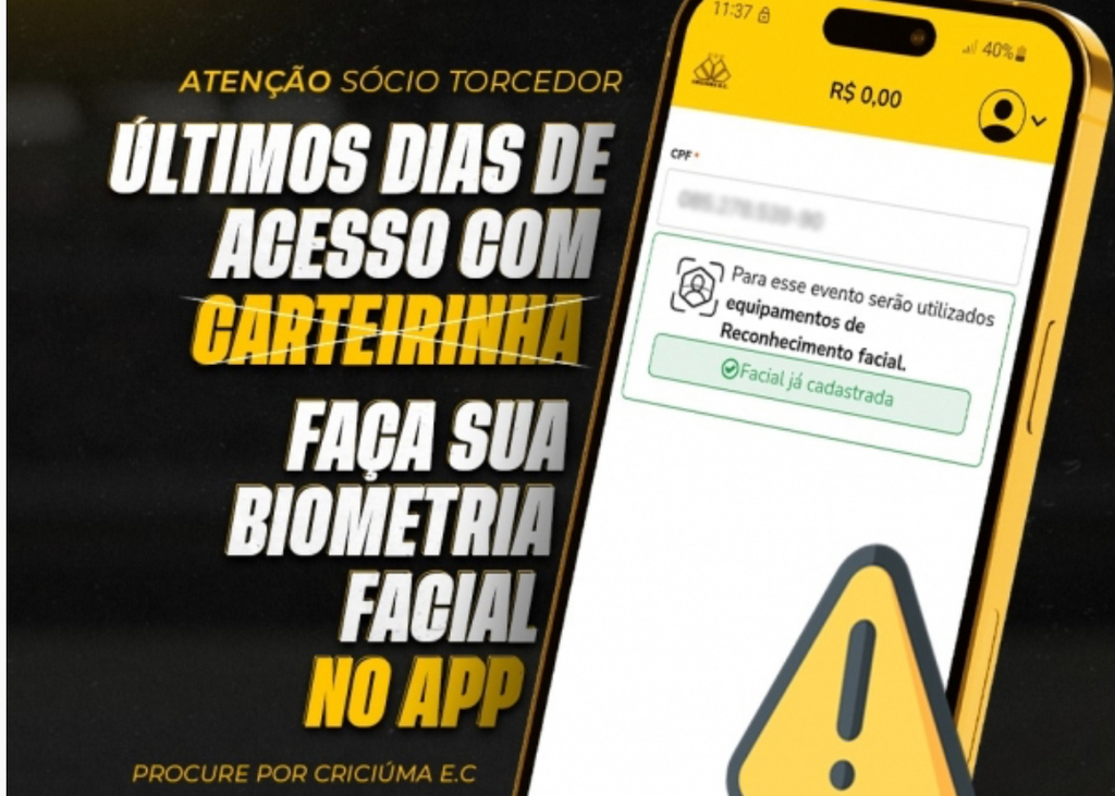 Reconhecimento facial passa a ser obrigatório no acesso ao estádio, com excessões nos portões 02 e 04