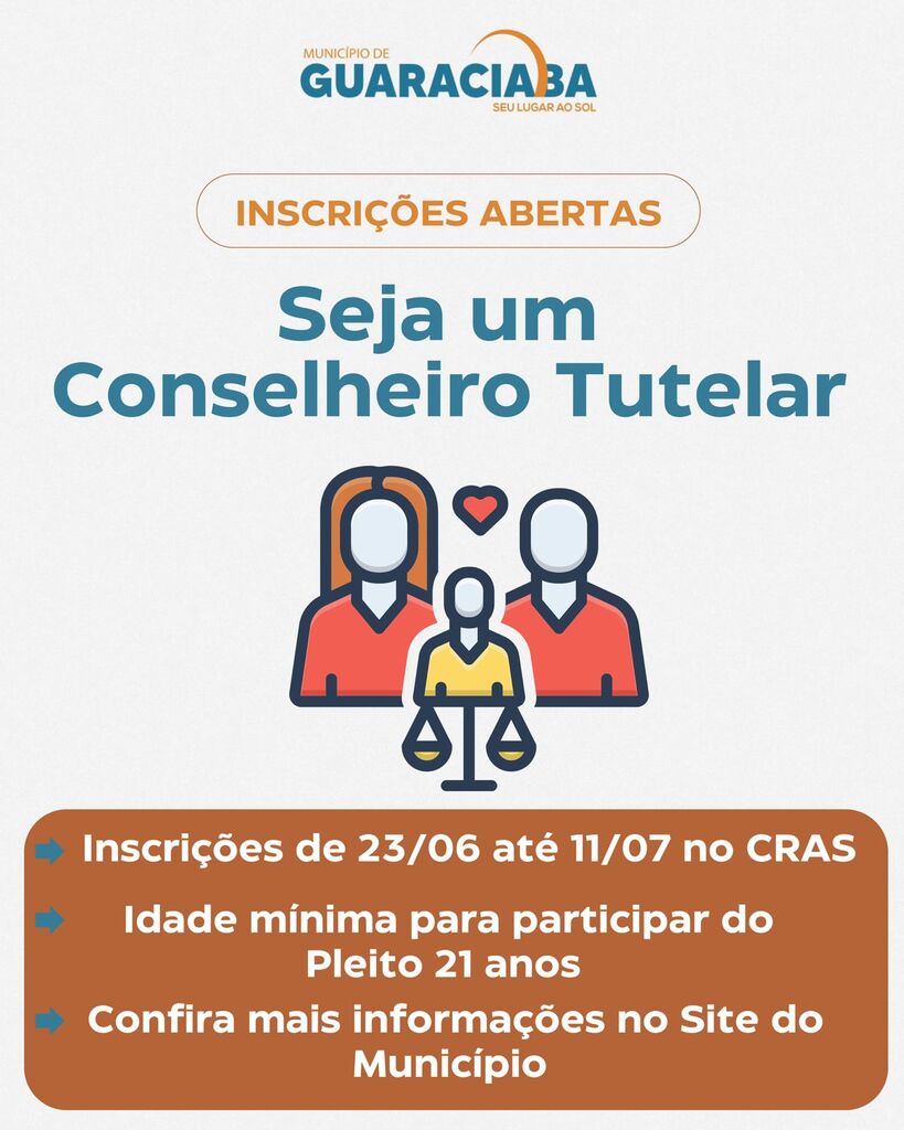 Conselho Tutelar está com as inscrições abertas para candidatos à vagas suplentes