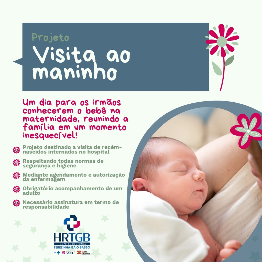 Hospital Regional inicia projeto que viabiliza visita de crianças a irmãos recém-nascidos