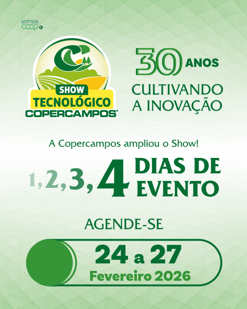 Copercampos amplia Show Tecnológico para quatro dias em 2026, celebrando a 30ª edição