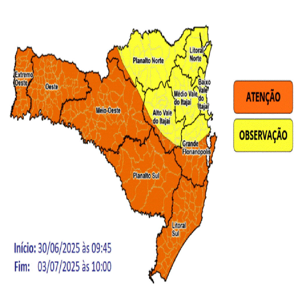 Frente polar derruba temperaturas na Serra Catarinense nesta semana