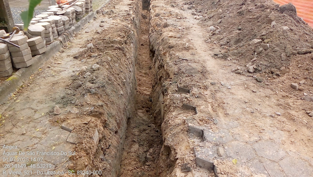 Confira o cronograma semanal das obras de esgoto na cidade São Francisco do Sul