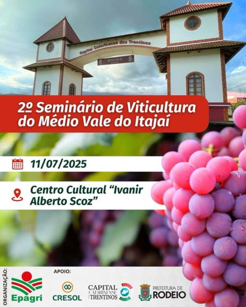 VEM AÍ O 2º SEMINÁRIO DE VITICULTURA EM RODEIO!