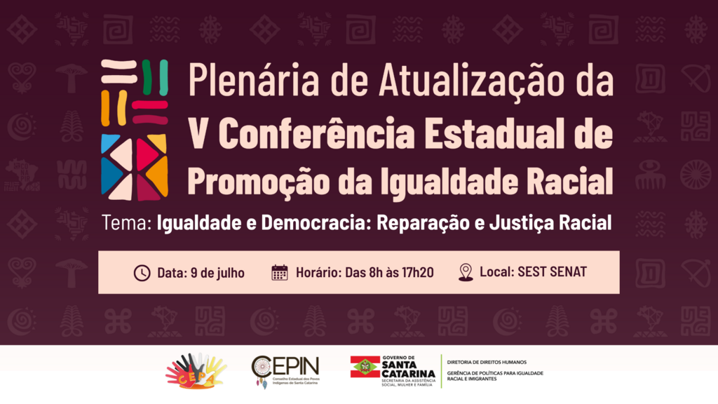 Florianópolis sedia plenária de atualização da V Conferência Estadual de Promoção da Igualdade Racial