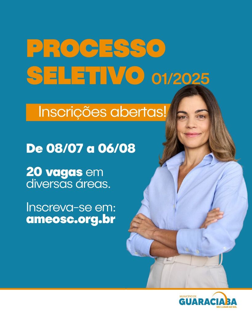 Abertas as inscrições para Processo Seletivo da prefeitura de Guaraciaba