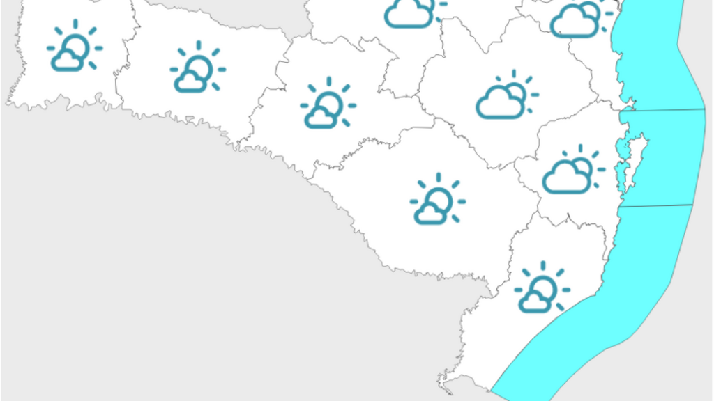 Semana começa com sol e temperaturas mais altas no Litoral Sul de SC