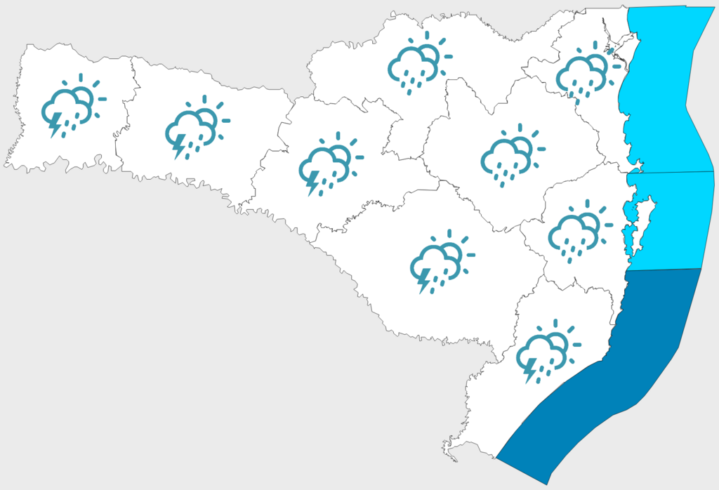 Aproximação de uma frente fria deixa o tempo instável na região