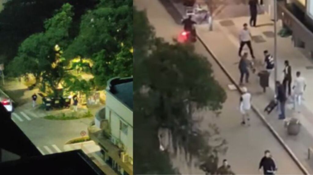 Centro de Itajaí vira cenário de confusão após briga de torcidas