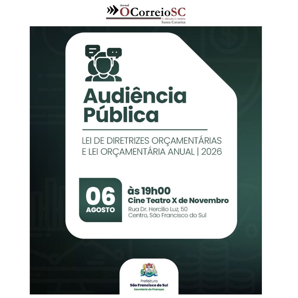 “Como a Prefeitura vai usar os recursos em 2026? Participe a audiência pública”