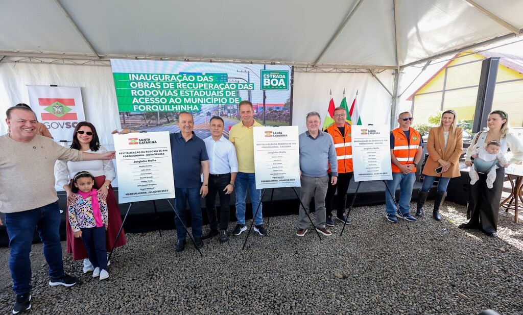 Governo de SC inaugura recuperação de quase 28 km em rodovias na região de Forquilhinha