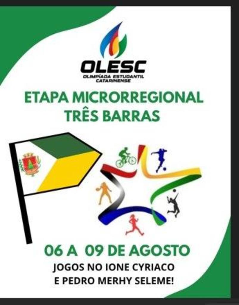 Três Barras será anfitrião da Olimpíada Estudantil Catarinense (OLESC) nesta quarta-feira, 06.