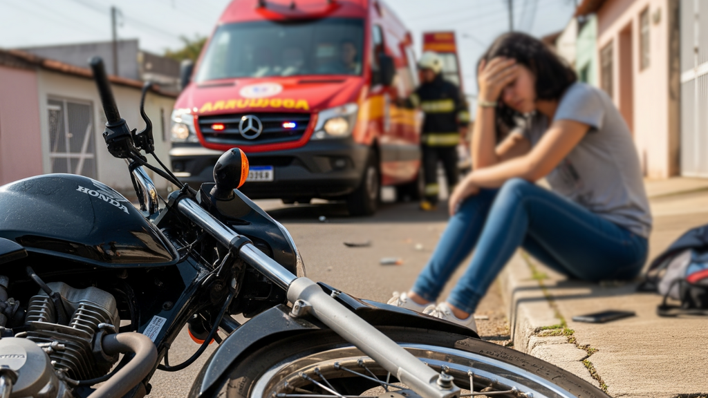 Imagem gerada por IA - Adolescente é atropelada por motocicleta na SC-434, em Imbituba